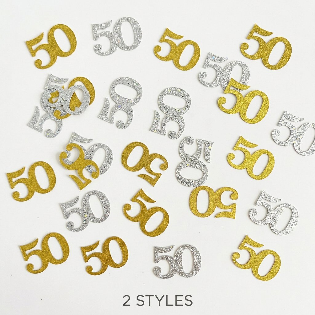 Table Number Gold - 120 Pièces de Confettis pour 50ème