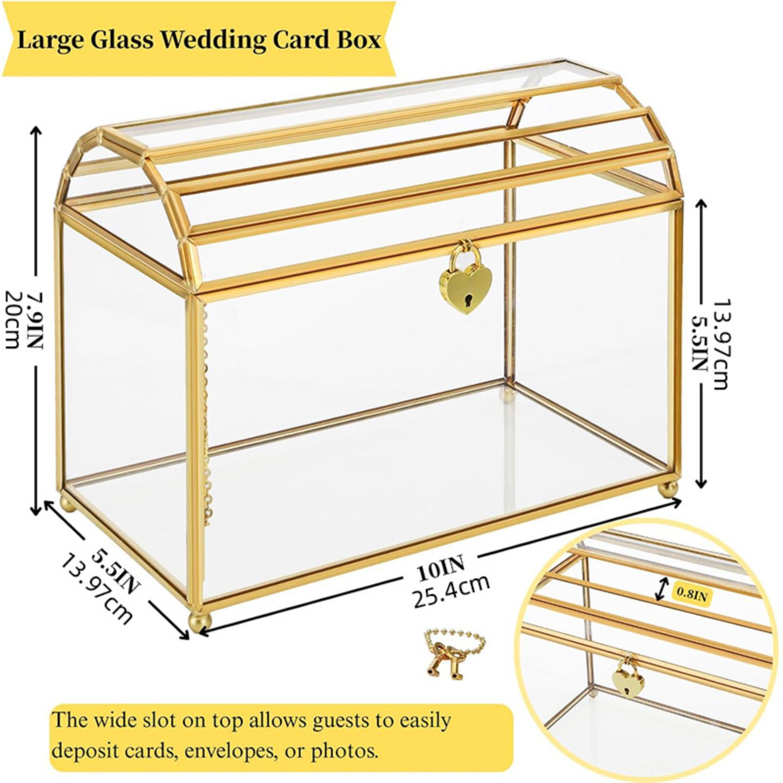 Wedding Card Box - Boîte de rangement en verre pour